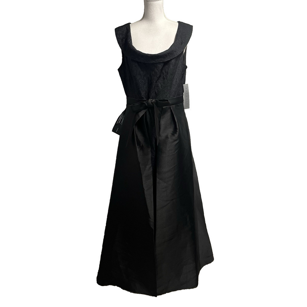 Kay Unger Black Colette Walk Thru Jumpsuit Formal Evening Gown Dress size 14 - Picture 3 of 16